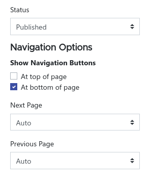 navigation options